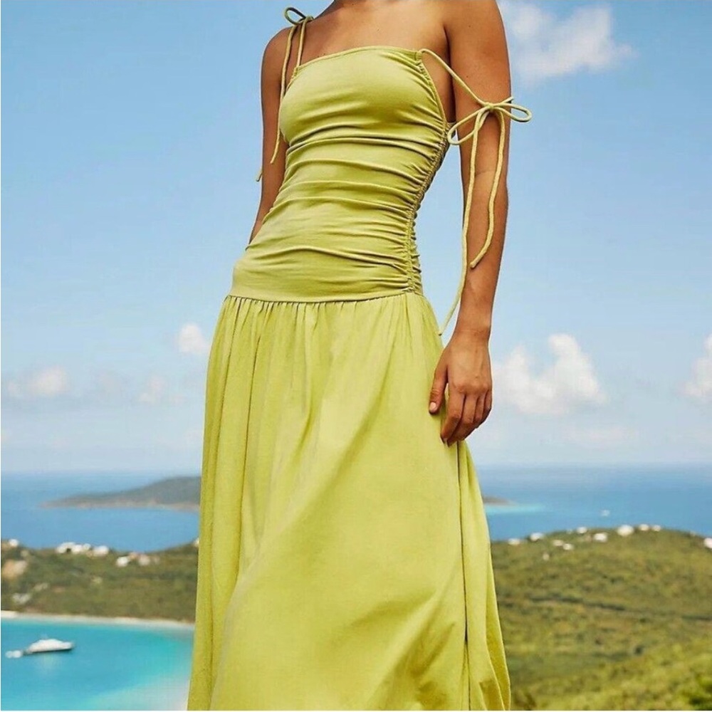 Free People Liza Drop-Waist Midi Dress